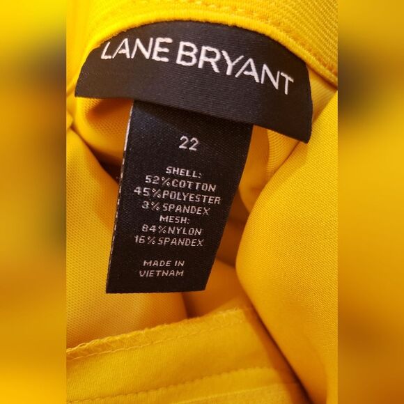 LANE BRYANT Women's Yellow Power Pockets Wide Leg Crop Pants 22 High Waist NWT - Picture 8 of 15